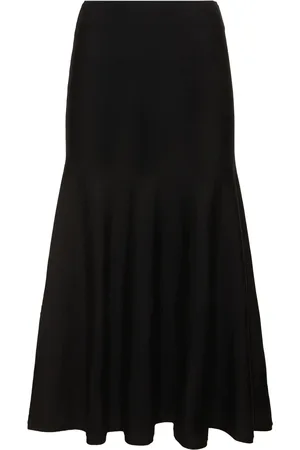 Khaite Mayu Knitted Wool Blend Midi Skirt