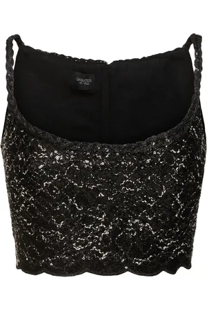 Giambattista Valli Sequined Tweed Crop Top