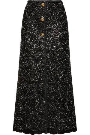 Giambattista Valli Sequined Tweed Midi Skirt