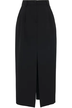 Dolce & Gabbana Wool Blend Gabardine Midi Skirt