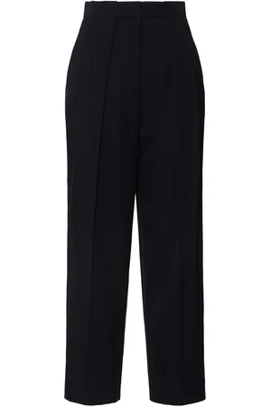 Balmain Pleated Grain De Poudre Wide Pants