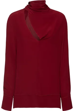 Victoria Beckham Draped Scarf-neck Silk Top