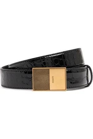 Khaite 30mm Elio Croc Embossed Leather Belt