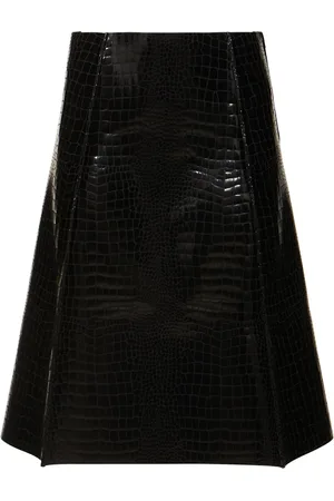 Tory Burch Angle Croc Embossed Midi Skirt
