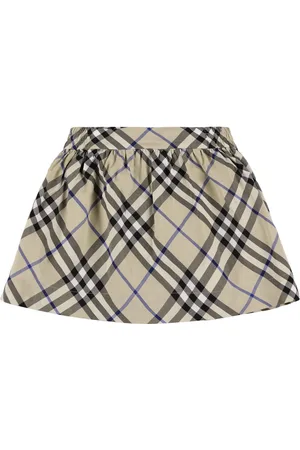 Burberry Check Print Cotton Skirt
