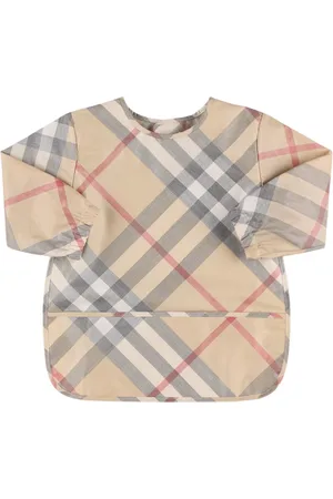 Burberry Check Print Cotton Bib W/sleeves