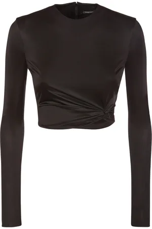 VERSACE Dua Lipa Jersey Crop Top W/ Twist