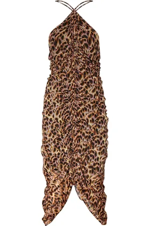 Marant Etoile Valdi Printed Asymmetric Midi Dress