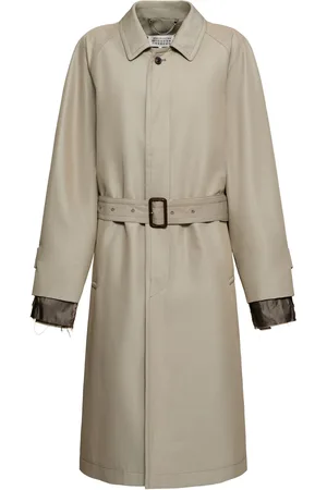 Maison Margiela Belted Cotton Twill Long Trench Coat