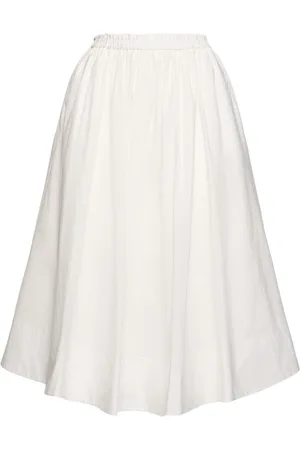 FORTE FORTE Elastic Waist Poplin Midi Skirt