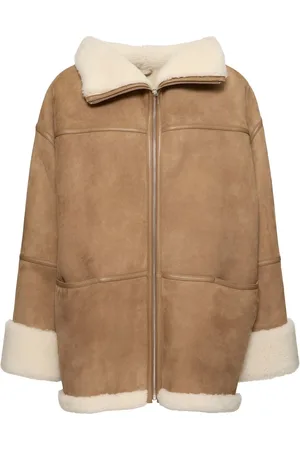Totême Signature Shearling Zip Coat