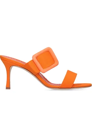 Manolo Blahnik 70mm Gable Viscose & Linen Mules