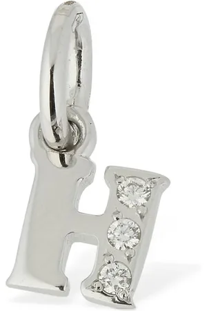 Dodo 18kt White Gold H Charm W/ Diamonds