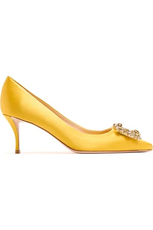 Roger Vivier 65mm Flower Crystal & Satin Pumps