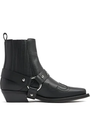 Ganni 40mm Fitted Recycled Leather Ankle Boots