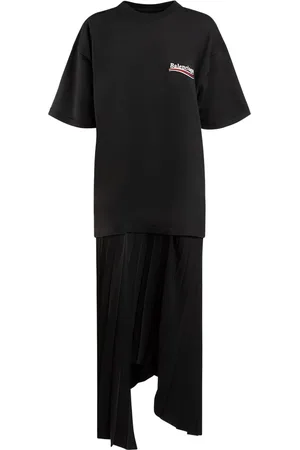 Balenciaga Pleated Nylon T-shirt Dress