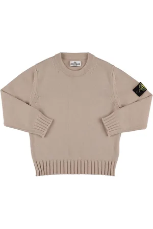Stone Island Cotton Blend Knit Sweater W/logo Patch