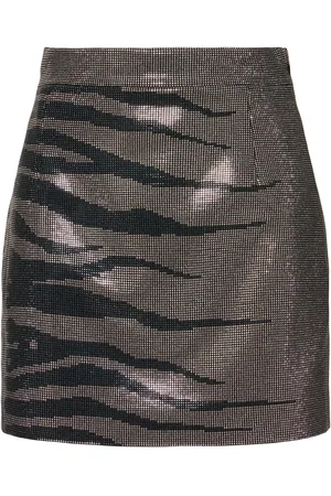 Roberto Cavalli Zebra Embellished Cady Mini Skirt