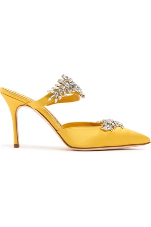 Manolo Blahnik 90mm Lurum Satin Mules