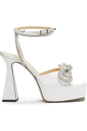Mach & Mach 140mm Double Bow Satin Sandals