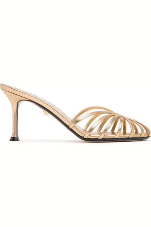 Alevì 75mm Rachel Metallic Leather Mules