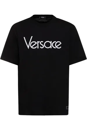 VERSACE Logo Printed Cotton T-shirt