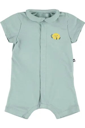 Petit Bateau Round Collar Cotton Jersey Romper