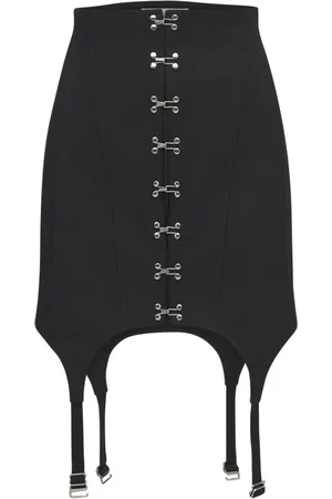 DION LEE Cotton Blend Corset Mini Skirt