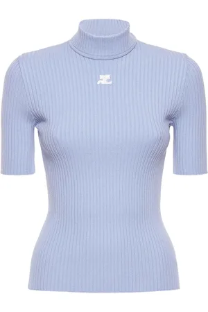 Courrèges Knit Viscose Blend Logo Top