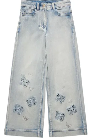 MONNALISA Embroidered Denim Jeans