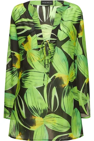 Louisa Ballou Caftan Cotton Muslin Mini Dress