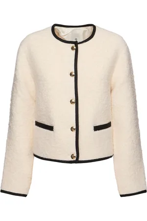 ANINE BING Logan Fuzzy Wool Blend Jacket