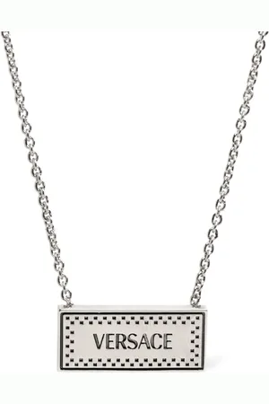 VERSACE Metal Necklace Logo Plaque