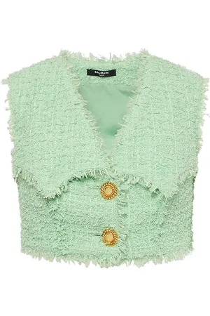 Balmain Cropped Tweed Vest