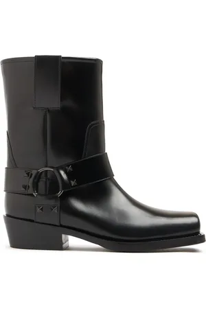 VALENTINO GARAVANI 40mm Rockstud Leather Biker Boots