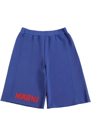 Marni Logo Print Cotton Shorts