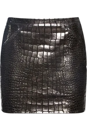 Tom Ford Croc Embossed Laminated Leather Skirt