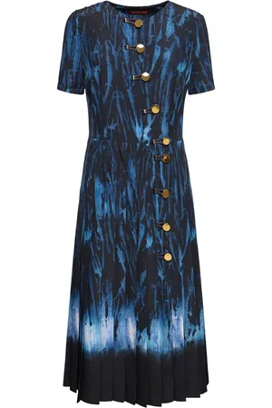Altuzarra Myrtle Printed Satin S/s Midi Dress
