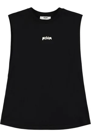Msgm Printed Cotton Jersey Tank Top