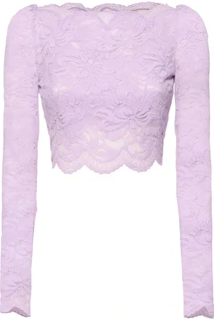 Paco rabanne Long Sleeve Lace Crop Top
