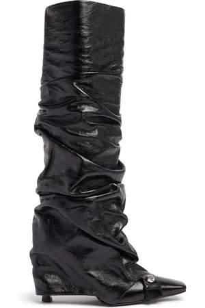 The Attico 95mm Juno Shiny Leather Knee-high Boots
