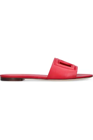 Dolce & Gabbana 10mm Bianca Leather Slide Sandals