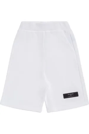 Balmain Cotton Sweat Shorts W/logo