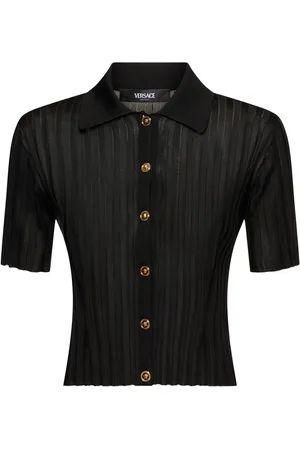 VERSACE Ribbed Viscose Knit Top