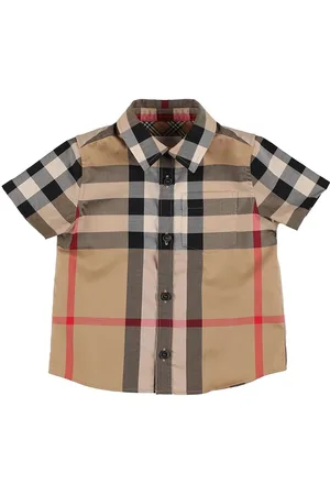 Burberry Check Print Stretch Cotton Poplin Shirt