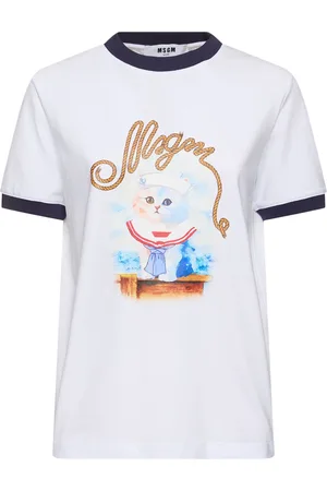 Msgm Cotton Jersey Logo T-shirt