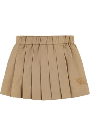 Burberry Pleated Cotton Blend Skirt