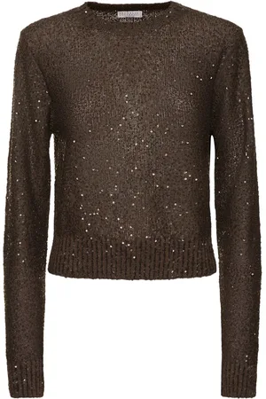 Brunello Cucinelli Lurex Linen Blend Crewneck Sweater