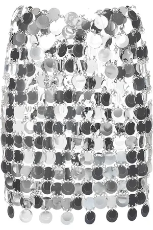 Paco rabanne Round Sequined Mesh Mini Skirt