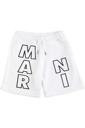 Marni Logo Print Cotton Shorts